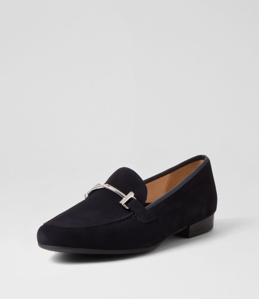 ARA Kent 72 Blue Leather Flat Shoes | Comfort