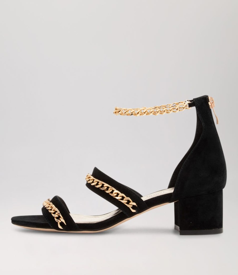 DJANGO & JULIETTE Adina Black Suede Sandals | Heels