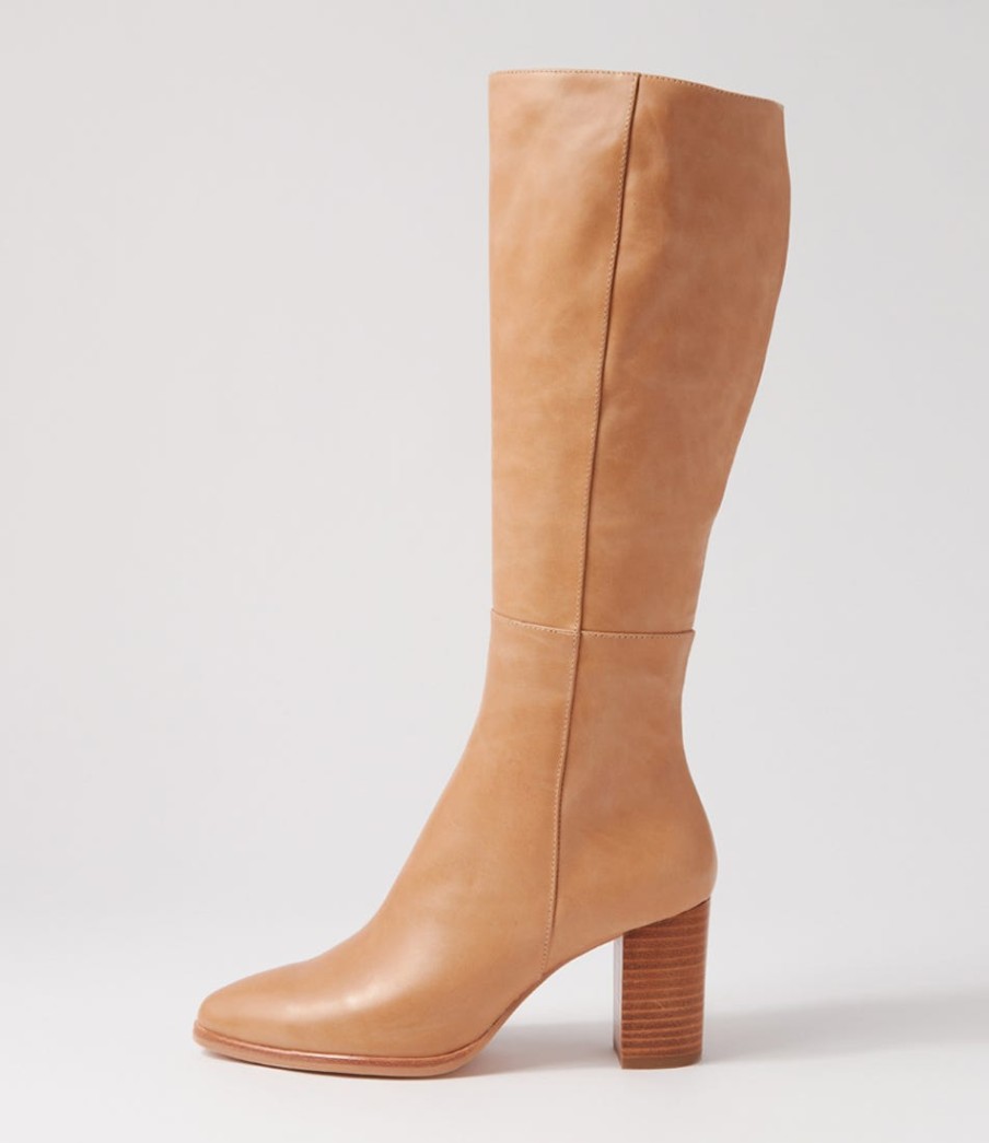 DJANGO & JULIETTE Allouta Cappuccino Leather Knee High Boots | Boots