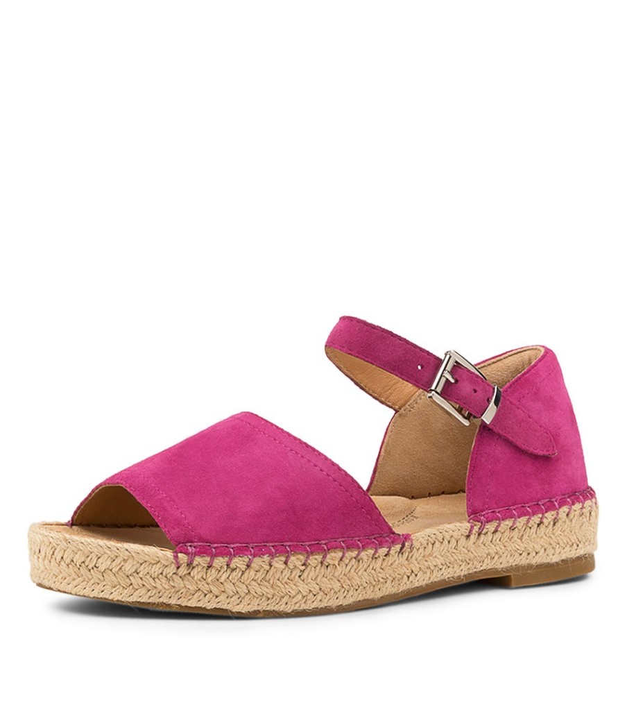 ZIERA Kaylie W Fuchsia Suede | Espadrilles