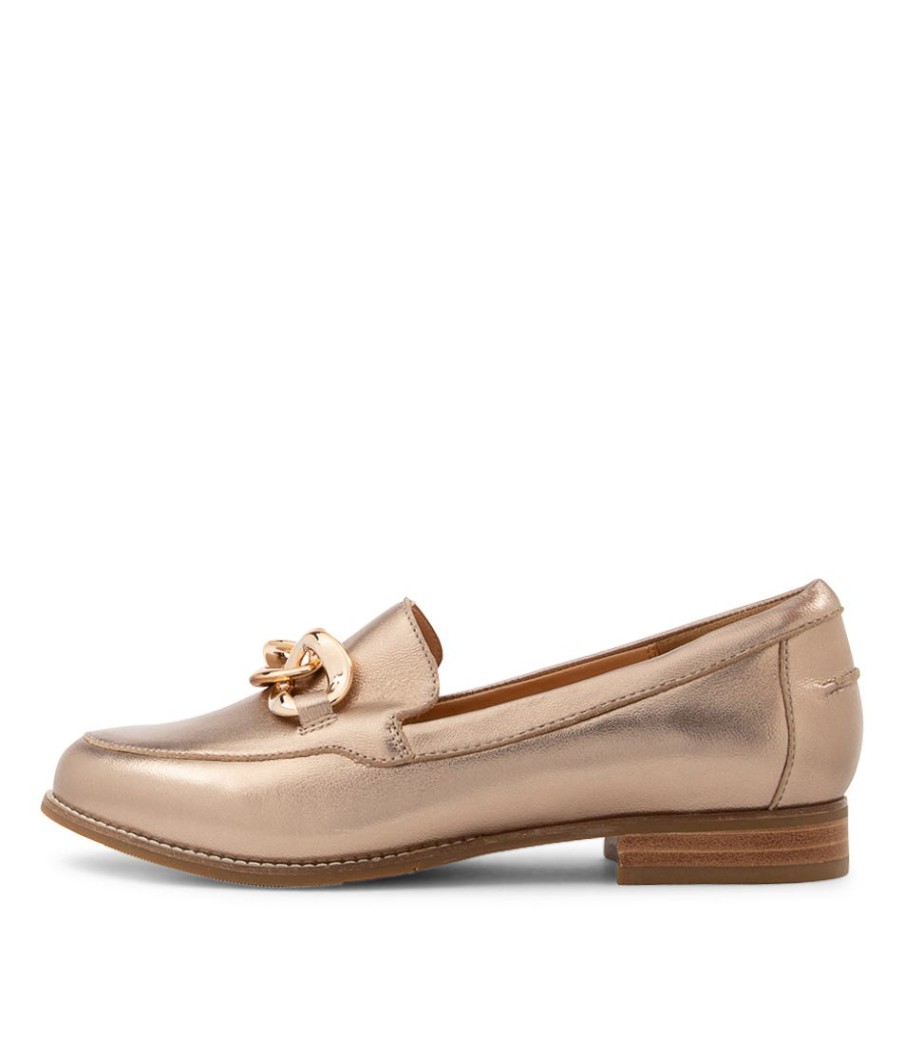 ZIERA Tamya Xf Champagne Leather Loafers | Loafers