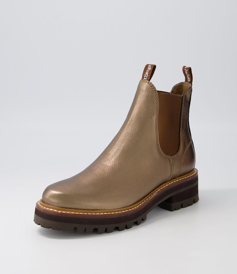 DJANGO & JULIETTE Femi Bronze Tumble Leather Chelsea Boots | Boots