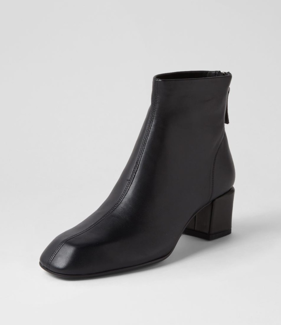 TOP END Elliza Black Leather Ankle Boots | Boots