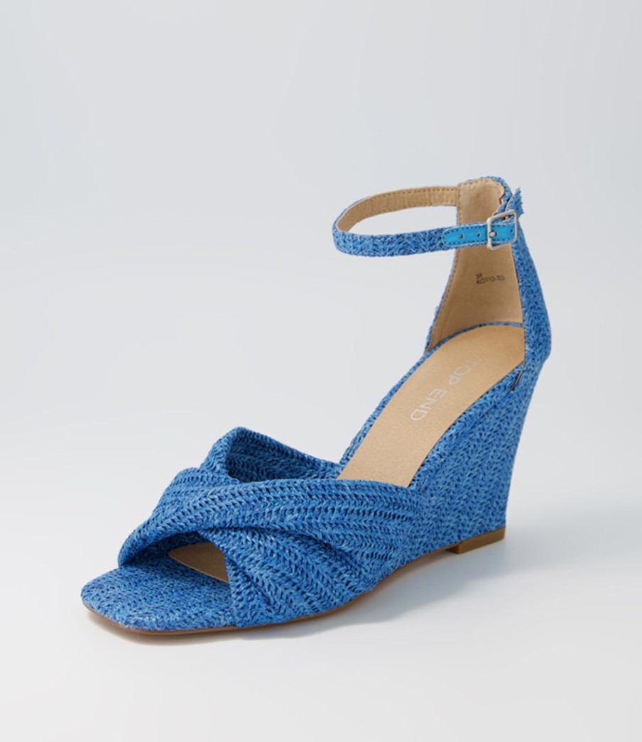 TOP END Kotio Blue Syn Raffia Espadrilles | Espadrilles