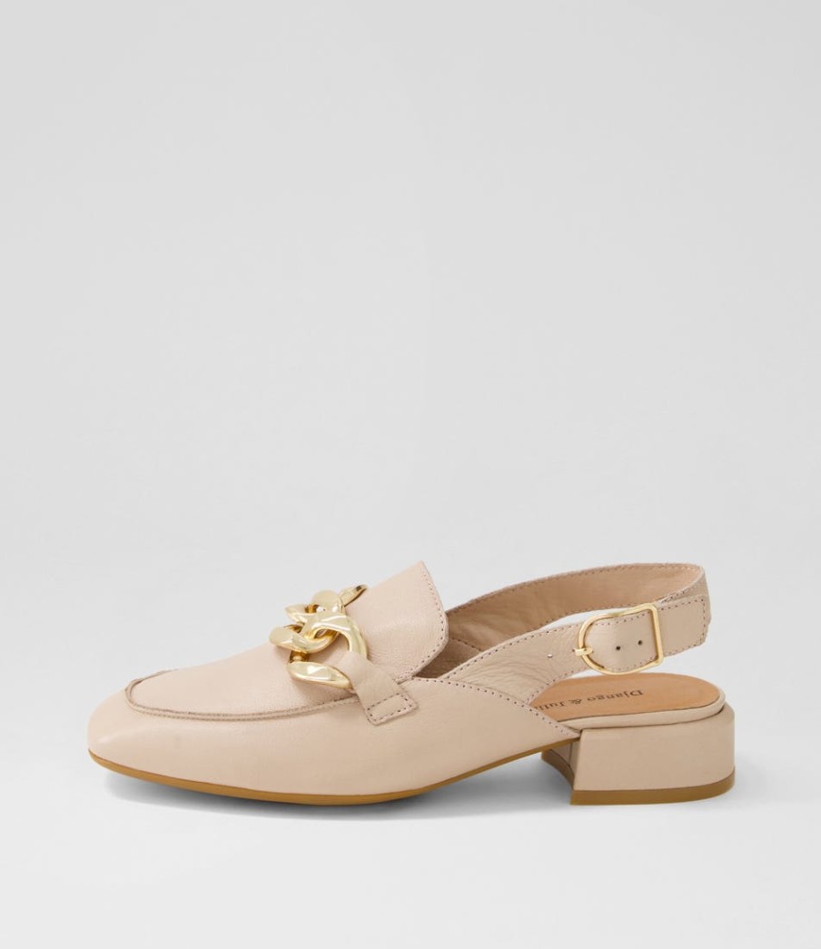 DJANGO & JULIETTE Vabor Nude Leather Heels | Loafers