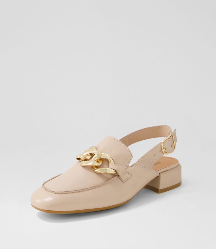 DJANGO & JULIETTE Vabor Nude Leather Heels | Loafers