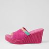 DJANGO & JULIETTE Esmey Fuchsia Bright Suede Sandals | Heels