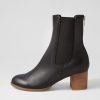 DJANGO & JULIETTE Sebasy Black Natural Heel Leather Chelsea Boots | Boots