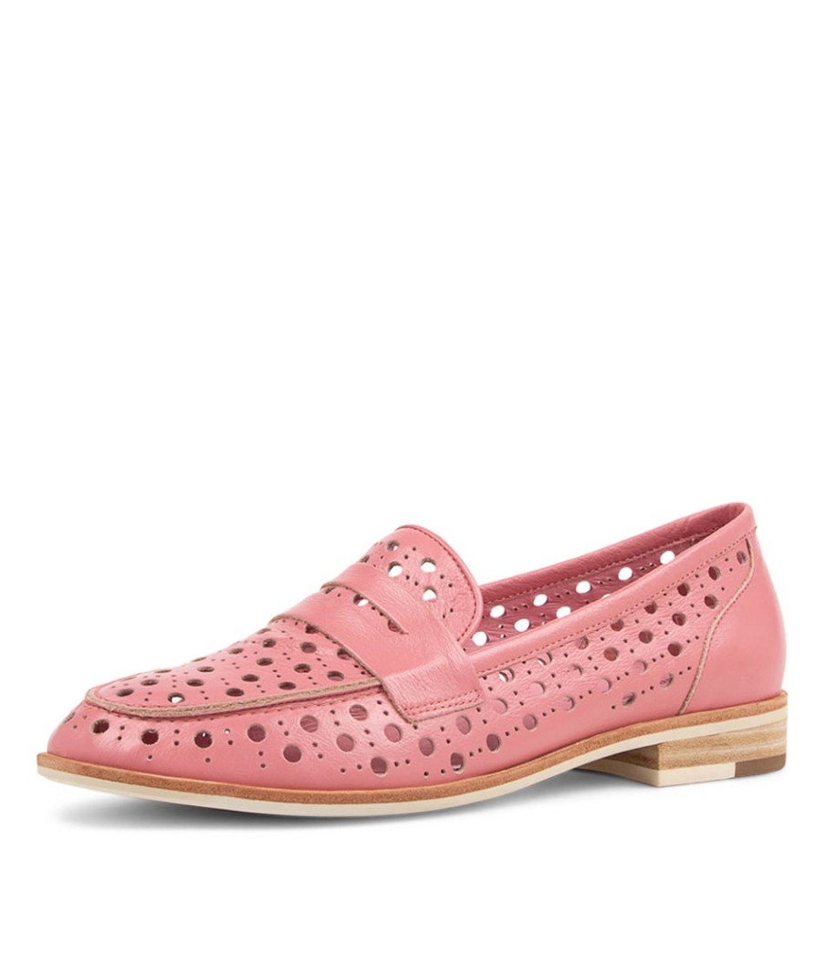 DJANGO & JULIETTE Balder Pretty Pink Leather Loafers | Loafers