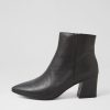 DJANGO & JULIETTE Mieke Black Leather Ankle Boots | Boots