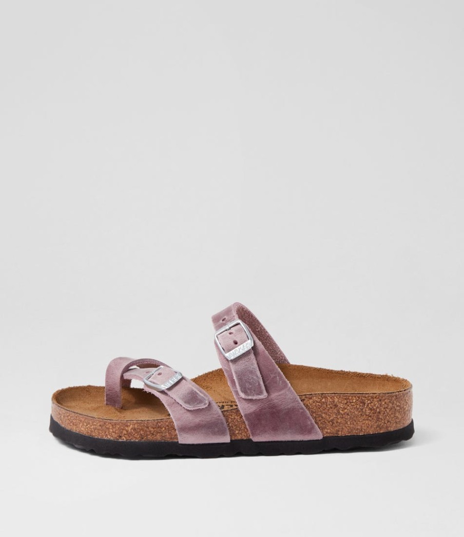 BIRKENSTOCK Mayari Lavender Oiled Leather Slides | Comfort