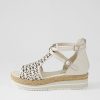 DJANGO & JULIETTE Accra Lrg Ivory Leather Espadrilles | Espadrilles