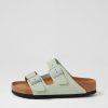 BIRKENSTOCK Arizona Sfb Matcha Nubuck Slides | Comfort