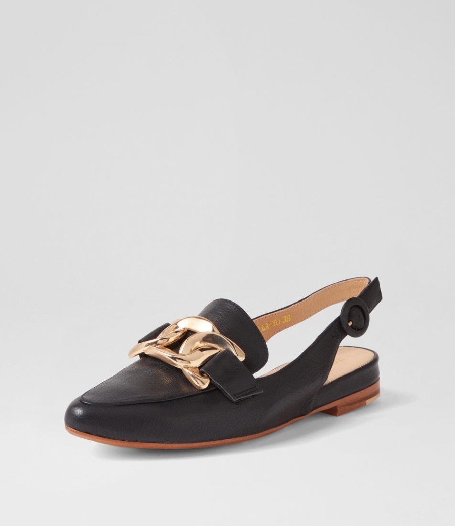 TOP END Favilla Black Leather Loafers | Loafers