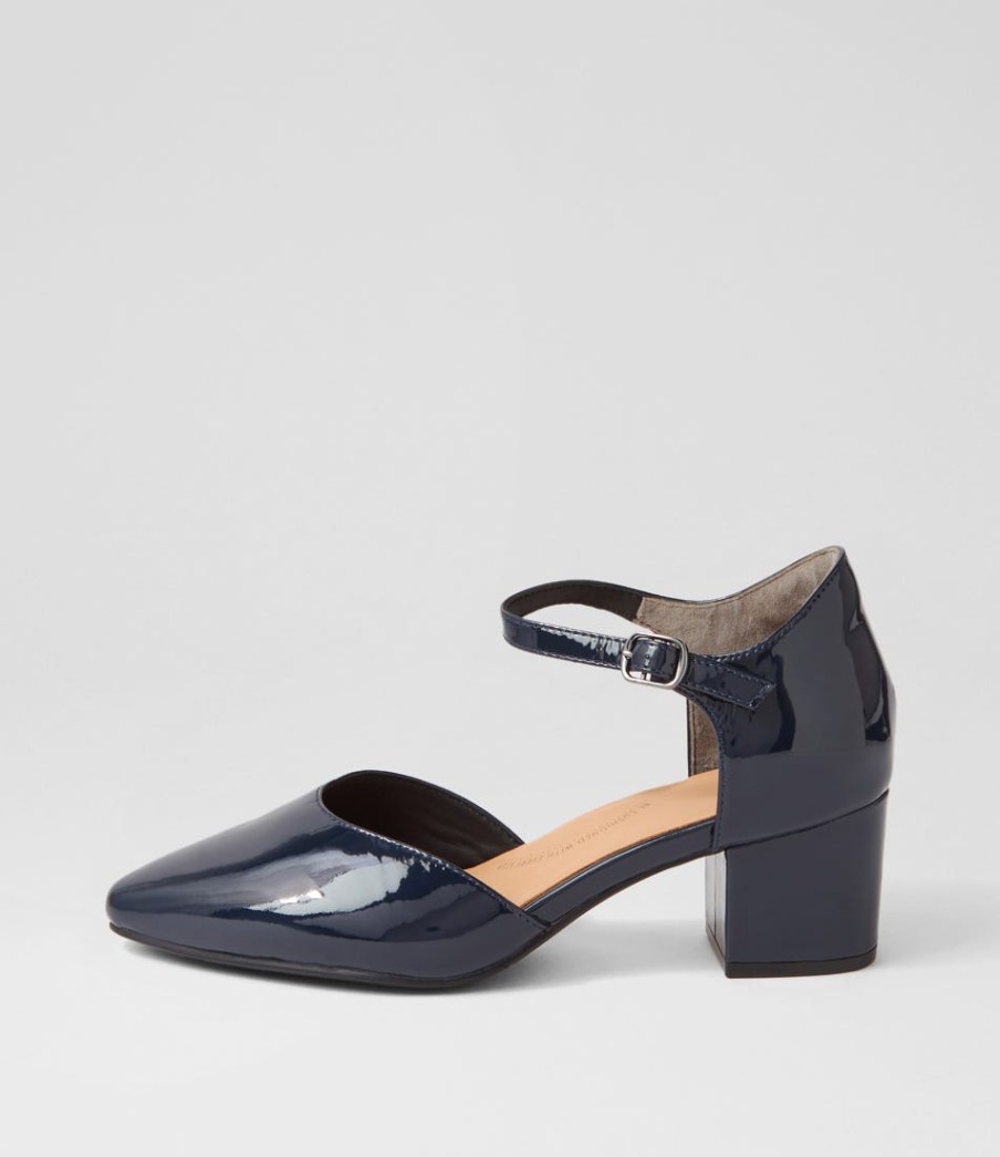 ZIERA Vitor Xw Navy Patent Leather Heels | Heels