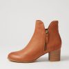 DJANGO & JULIETTE Shiannely Cognac Leather Ankle Boots | Boots