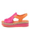 DJANGO & JULIETTE Alora Fuchsia-Orange Lthr | Espadrilles