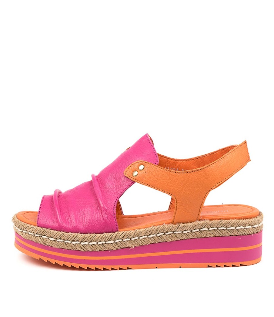 DJANGO & JULIETTE Alora Fuchsia-Orange Lthr | Espadrilles