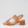 ZIERA Coachy W Tan Leather Sandals | Heels