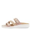 ZIERA Ieanny W Nude Multi Leather Weave Slides | Wedges