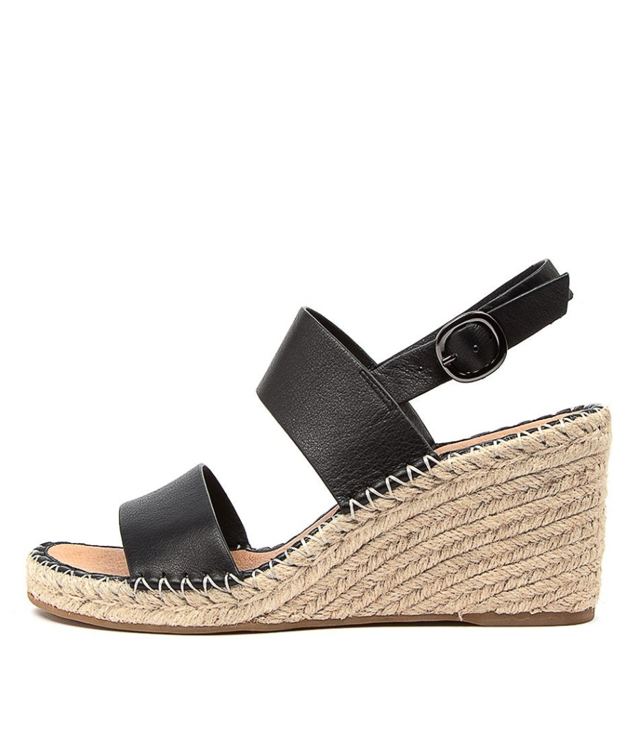 TOP END Gaga Black Leather | Espadrilles