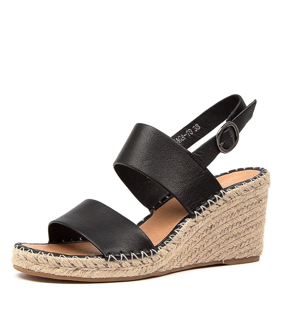 TOP END Gaga Black Leather | Espadrilles