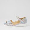 ZIERA Dusty W Pastel Metal Leather Sandals | Wedges