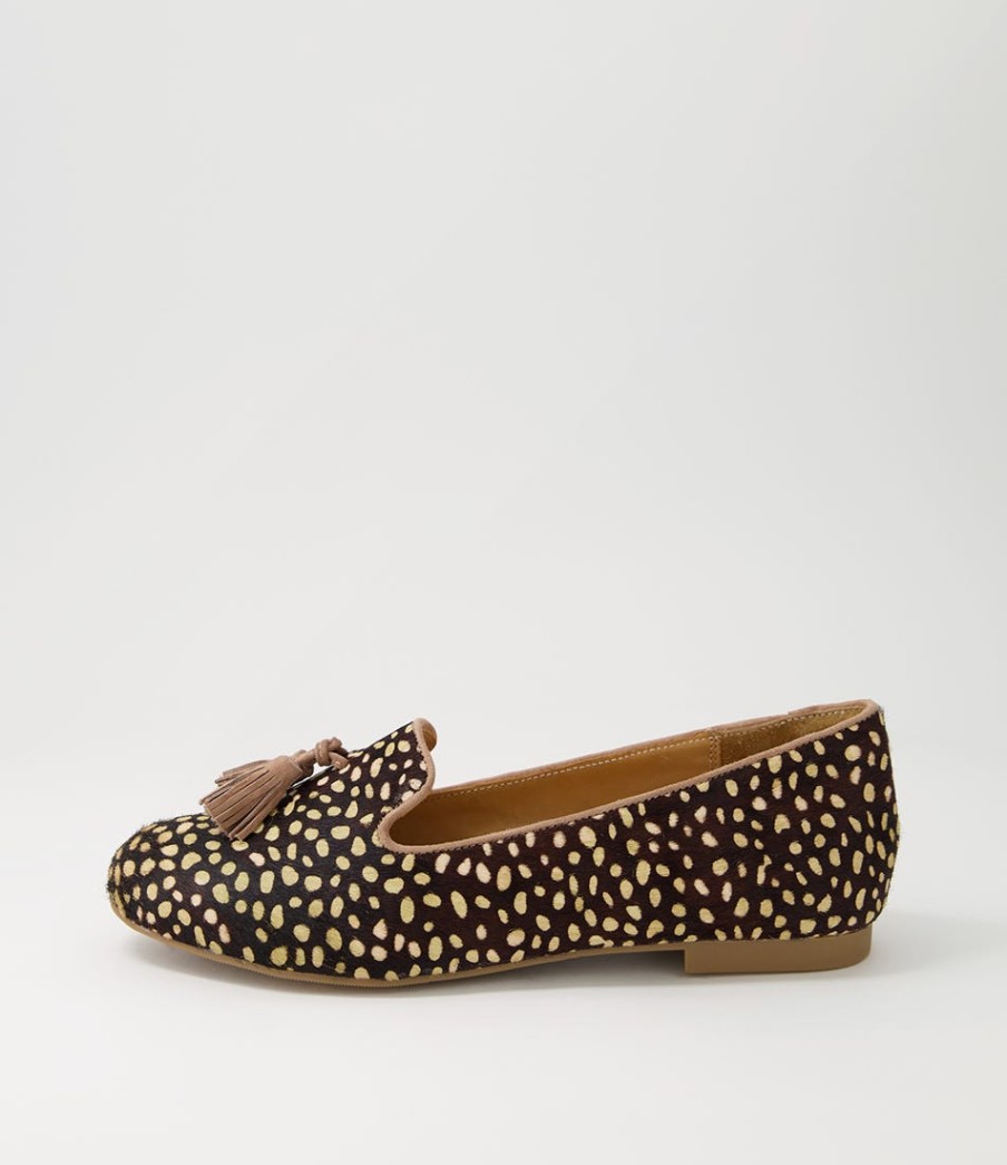 ZIERA Charter Xf Tan Dot Leopard Choc Multi Flat Shoes | Loafers