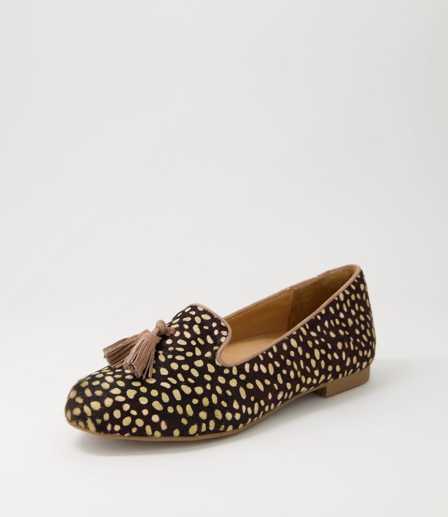 ZIERA Charter Xf Tan Dot Leopard Choc Multi Flat Shoes | Loafers