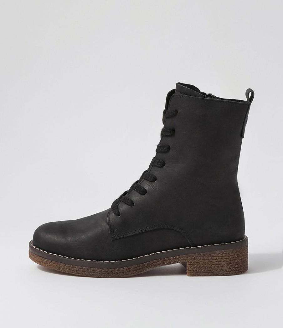 DJANGO & JULIETTE Gipsiee Black Leather Ankle Boots | Boots