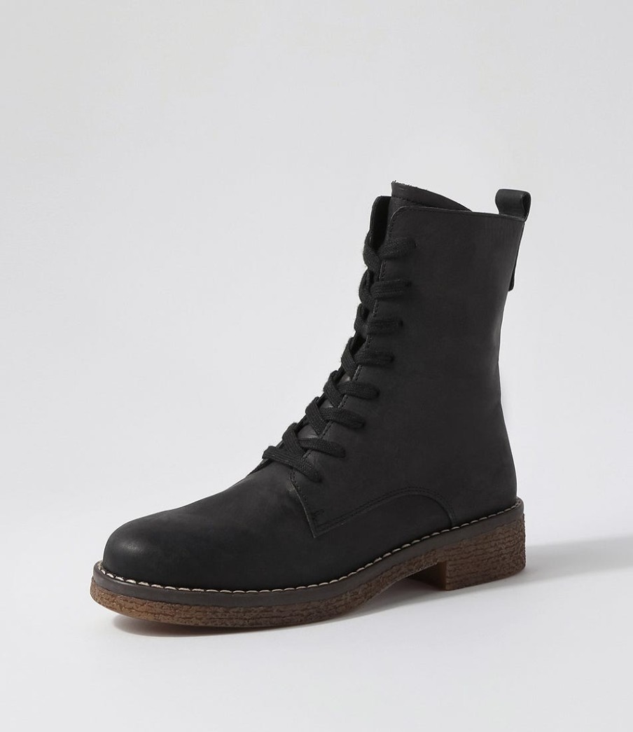 DJANGO & JULIETTE Gipsiee Black Leather Ankle Boots | Boots