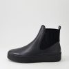 DJANGO & JULIETTE Luddey Black Leather Elastic Ankle Boots | Boots