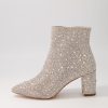 DJANGO & JULIETTE Glister Silver Jewel Fabric Ankle Boots | Boots