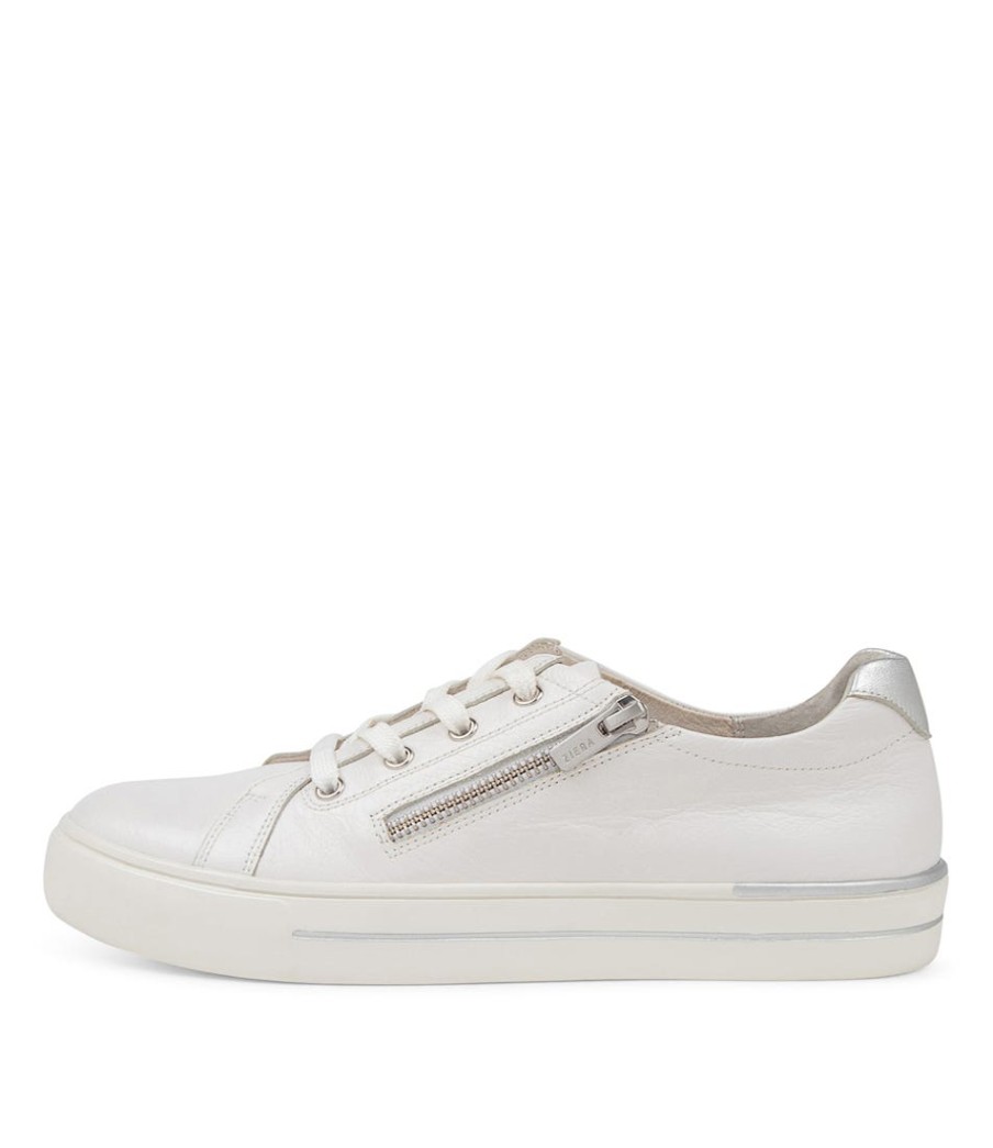 ZIERA Audry W White Silver Leather Sneakers | Sneakers