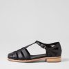 DJANGO & JULIETTE Acely Black Leather Flat Shoes | Flats