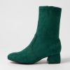 ZIERA Zuka W Emerald Stretch Microsuede Ankle Boots | Boots