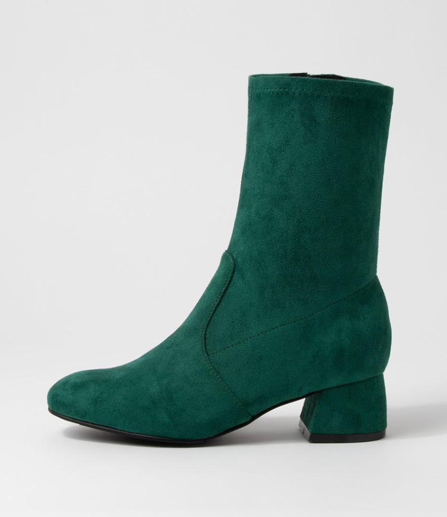 ZIERA Zuka W Emerald Stretch Microsuede Ankle Boots | Boots