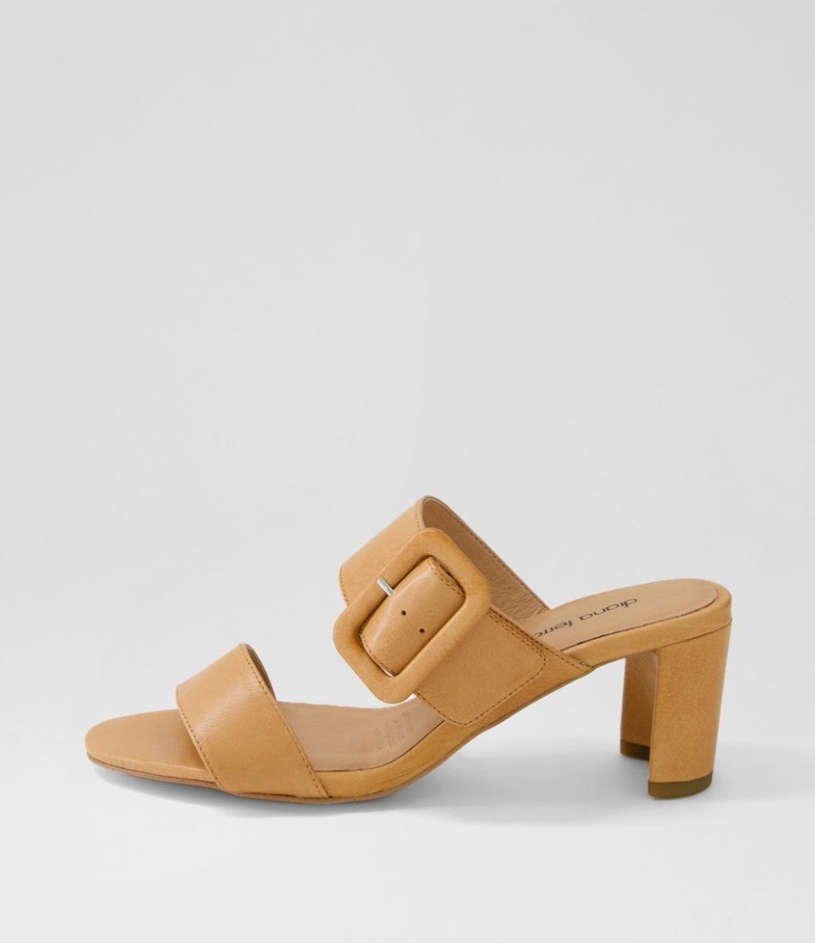 DIANA FERRARI Feebies Dark Tan Leather Sandals | Heels