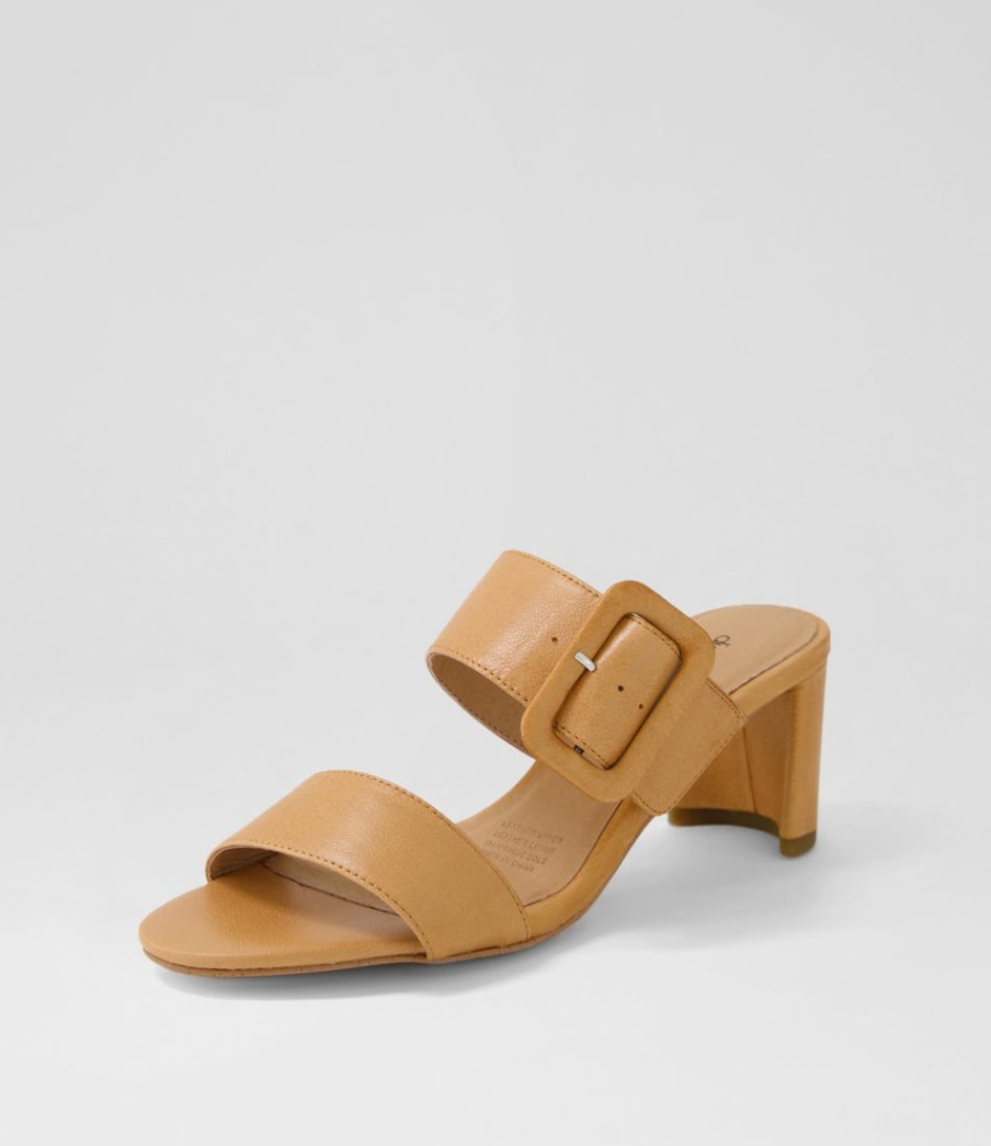 DIANA FERRARI Feebies Dark Tan Leather Sandals | Heels