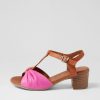 DIANA FERRARI Emin Fuchsia Tan Leather Sandals | Heels