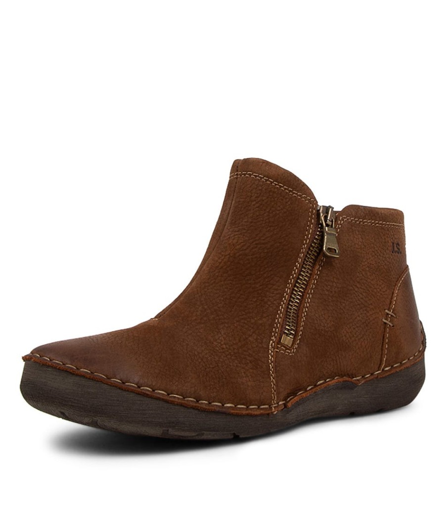 JOSEF SEIBEL Fergey 94 Castagne Leather Ankle Boots | Comfort