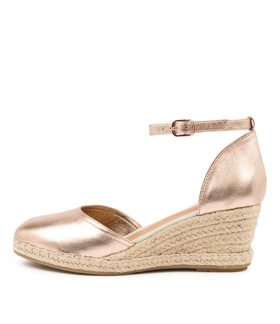 DJANGO & JULIETTE Rylen Dj Rose Gold Natural Rope Leather | Espadrilles