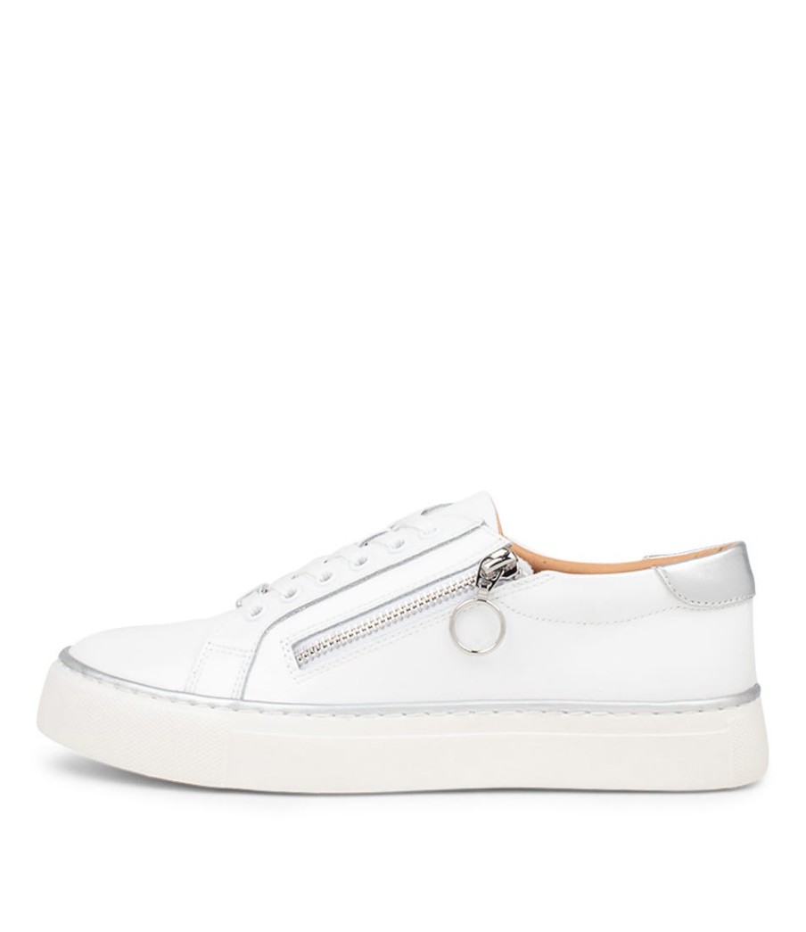 ZIERA Pamela Xf Whitesilver Patent Leather Sneakers | Comfort