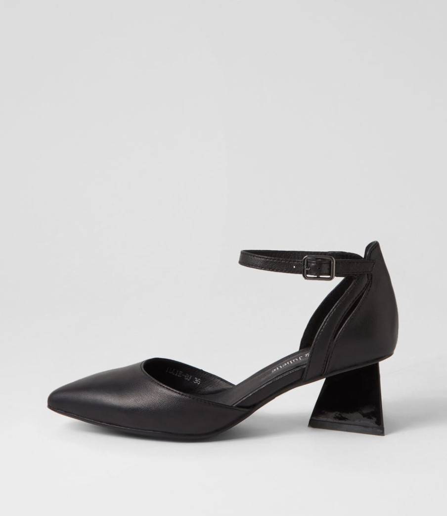 DJANGO & JULIETTE Illie Black Leather Heels | Heels