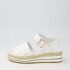 DJANGO & JULIETTE Amillent White Gold Flower Leather Espadrilles | Espadrilles