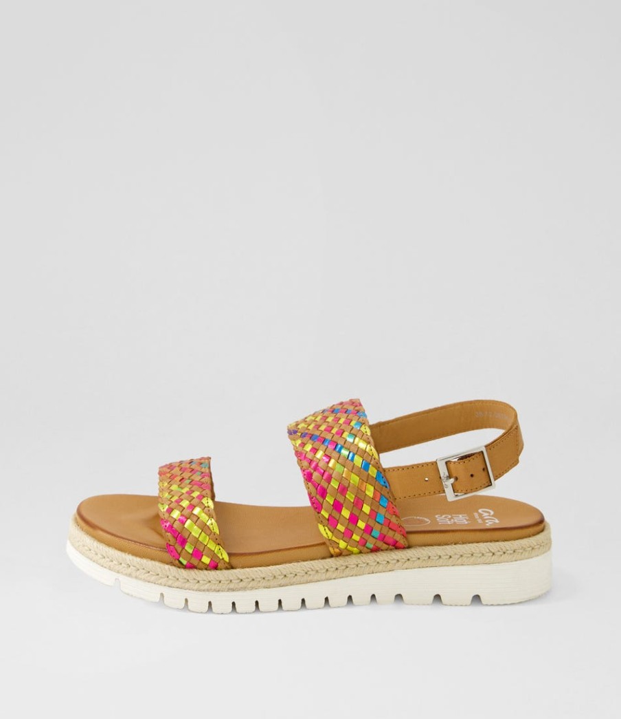 ARA Jamaika 1 Rainbow Multi Leather Sandals | Comfort