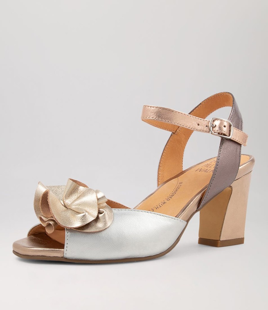 ZIERA Antonia W Metallic Multi Leather Sandals | Heels