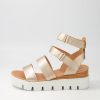 DJANGO & JULIETTE Rhean Champagne Leather Sandals | Wedges