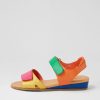 DJANGO & JULIETTE Halima Fuchsia Yellow Multi Sandals | Wedges