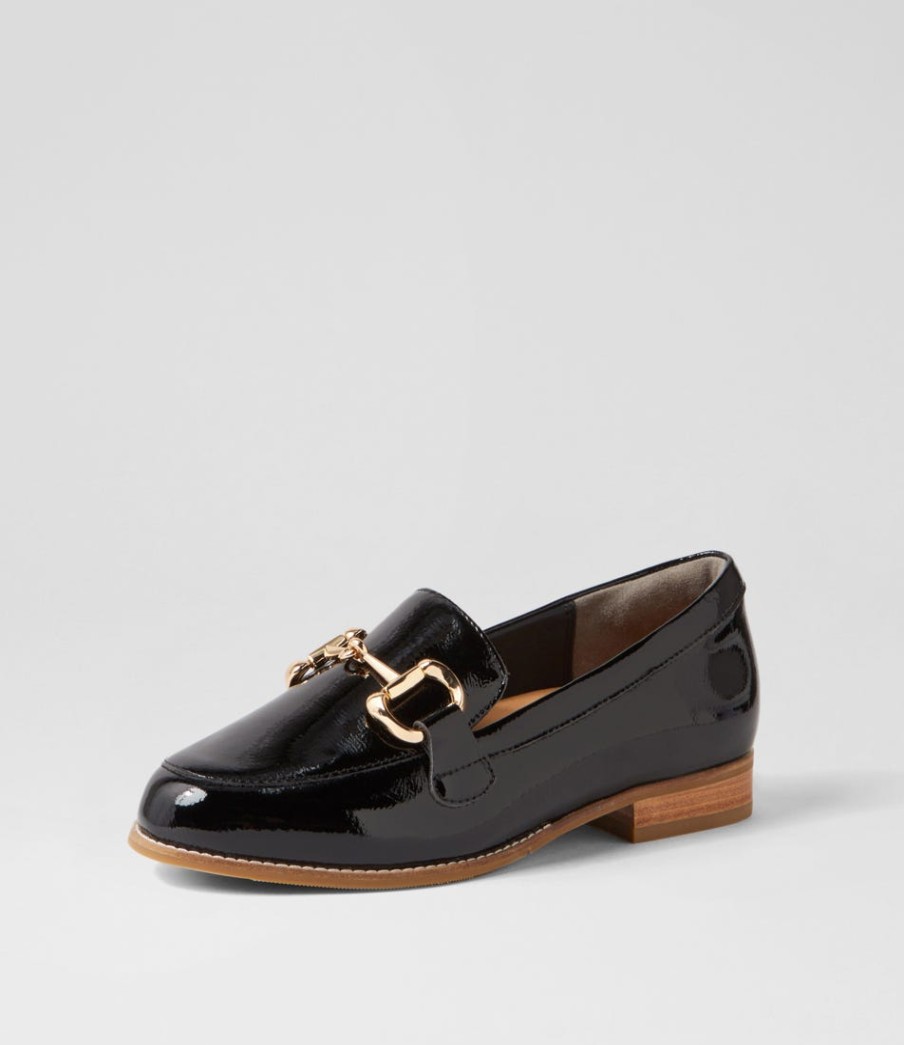 ZIERA Tucci Xf Black Wrinkle Patent Loafers | Loafers